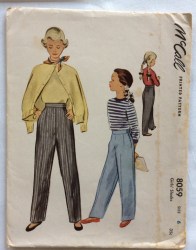 8059 1950 GIRLS SLACKS PATTERN SIZE 6
